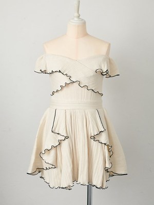 テレコオフショルダーワンピ