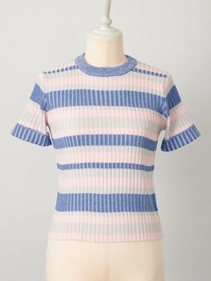 プレーティングリブニットトップ