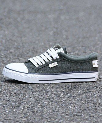 WOOL FLANNEL"GREENY"SIDE LACE SNEAKERS:サイドレーススニーカー