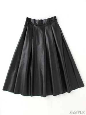 【one spo】レザーミモレスカート