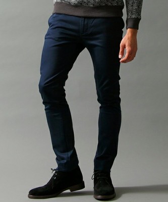 【色指定予約】BY チノ ノープリーツ スキニーパンツ∴