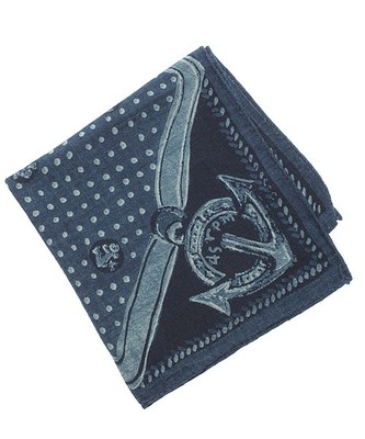 インディゴ抜染アンカーポケットチーフ