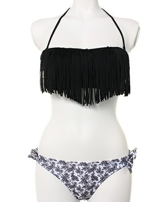 EMODA　フリンジｘペイズリーワイヤーバンドゥビキニ　水着