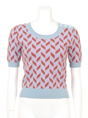 レトロジャガードニットトップス