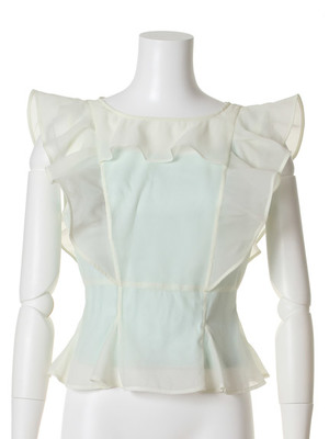 オーガンジーフリルブラウス