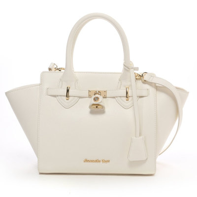 サマンサベガ アッパーハンド錠前ベルト付きバッグ ダスティパステルカラーS