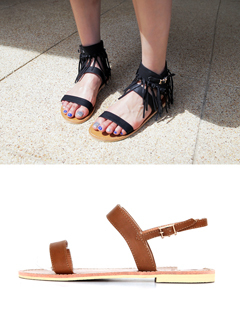 フリンジストラップ付2WAYサンダル