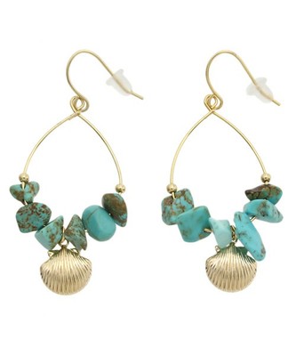 【Discoat】ストーン貝しずくピアス