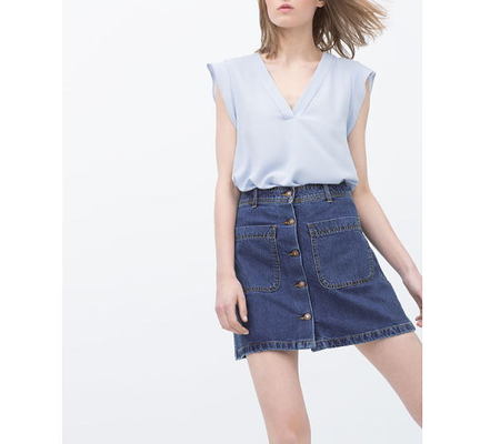 ポケット付きデニムスカート