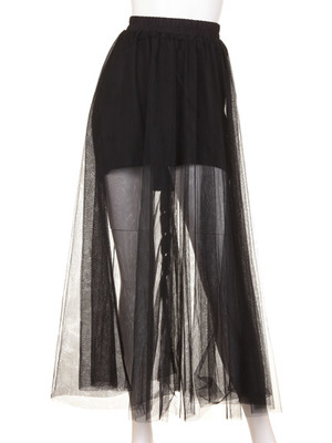 【鈴木えみコラボ】レースアップチュールマキシSK