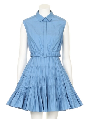 プリーツシャツワンピース