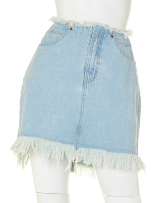 フリンジデニムスカート