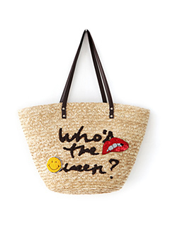 ワッペンポイントレタリングかごバッグ・全1色・e44331