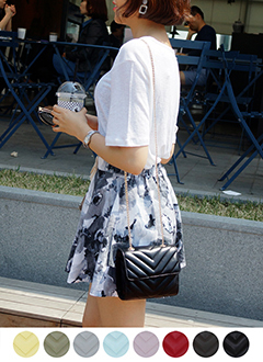 Vステッチ本革チェーンミニバッグ・全8色・d44664