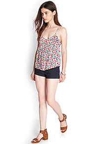 フロントボタンフローラルキャミ