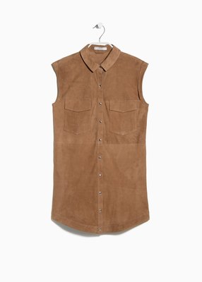 スエードシャツワンピース