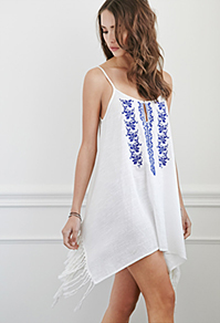 フリンジキャミペザントワンピース