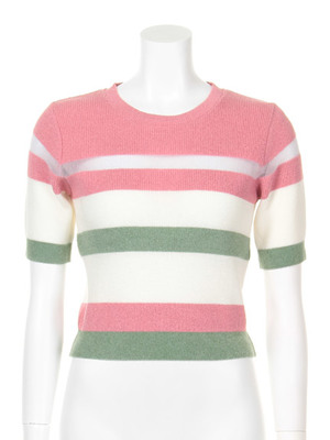 【 Lily Brown】配色透けボーダープルオーバー