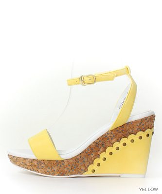 フラワーカットコルクウェッジサンダル