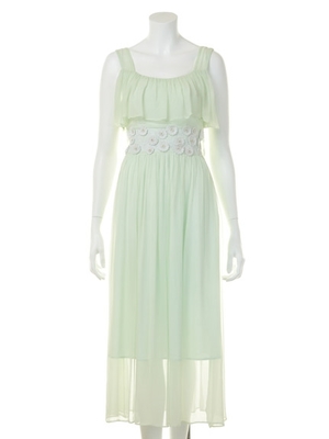 ビジュー付きマキシワンピース