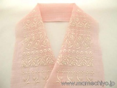 夏半襟　レース　薄ピンク