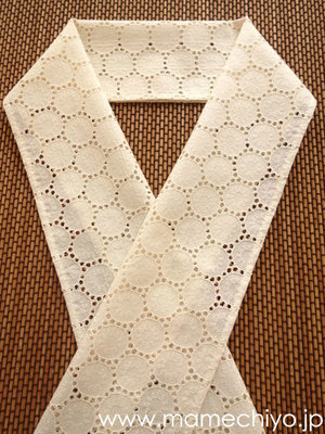 半襟　レース　アイボリー