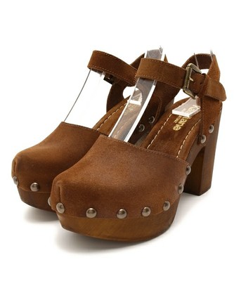 ストラップレザーサボ　made in italy