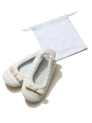 リボンボーダールームシューズ