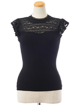 ボーダーレースヨークニット