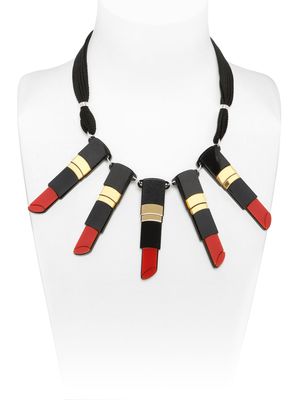 ブラック・レッドブラス・プレクシーグラスネックレス