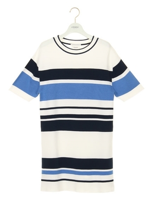 バイカラーメッシュワンピース