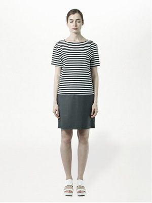 ボーダーコンボショートスリーブワンピース