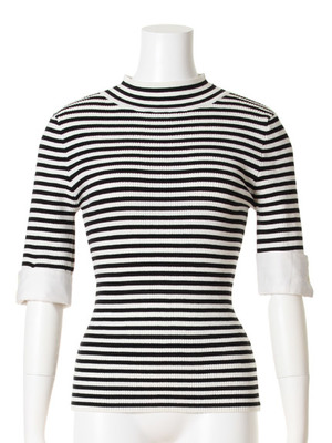 snidel (スナイデル) リブニットシャツ袖付きトップス