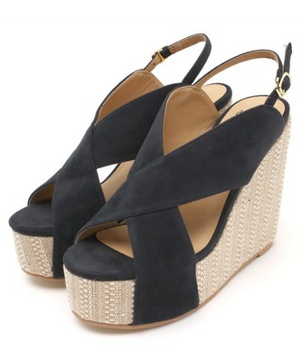 dazzlin 2素材厚底サンダル