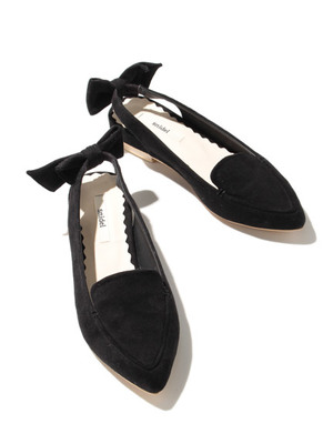 バックリボンローファー