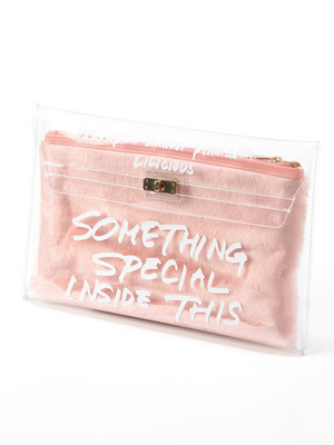 LILICIOUS クリア×FURクラッチバッグ