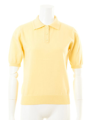 カシミア混ニットポロシャツ