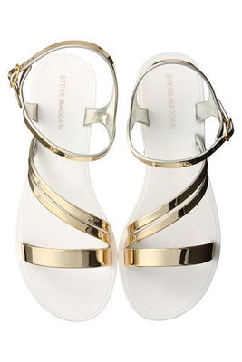 クリアソールメタリックストラップサンダル