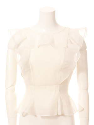 snidel (スナイデル) オーガンジーフリルブラウス