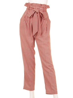 ウエストリボンタックパンツ