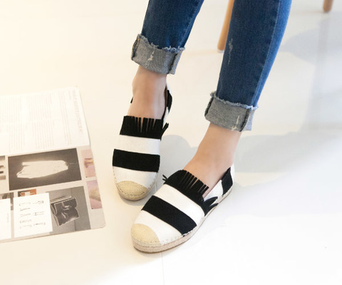 フリンジストライプエスパドリーユ