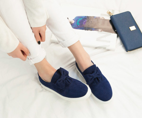 フェイクスエードリボンスリッポン