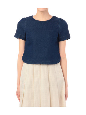 デニム風クロップドトップス