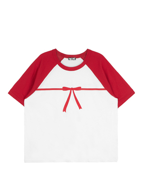 リボンラインラグランTシャツ