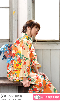 【送料無料】浴衣4点セット 2015年新作 レディース浴衣福袋 全20柄 サイズ豊富なS/F/TL/LL kimonomachiオリジナル 変わり織り綿浴衣+帯+小物二つが選べる女性用浴衣セット【