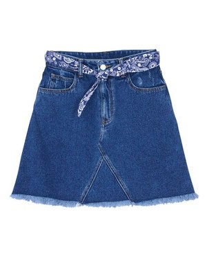 バンダナ付きハイウエストデニムSK