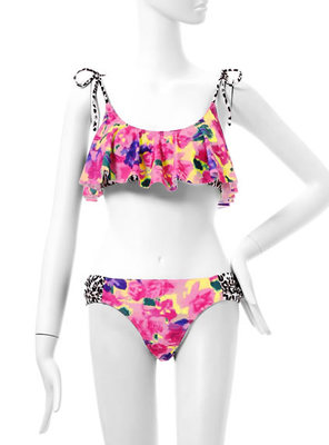 フラワーレオパードビキニ水着