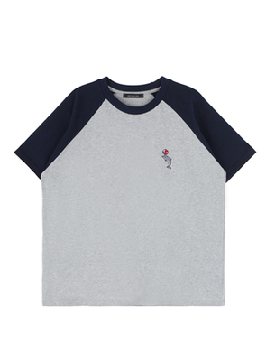 HIDE AND SEEK バイカラーラグランTEE(半袖)