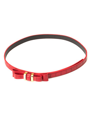 【Lily Brown】型押しリボン細ベルト