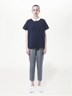 KOE Maternity グレーセンタープレス9分丈パンツ